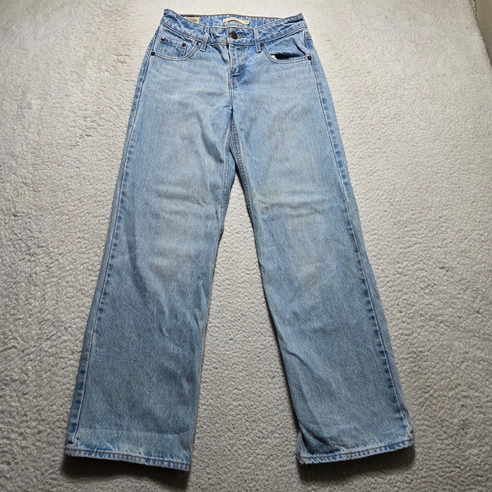 Levis Premium Low Loose Jeans Womens 23 Blue Denim Wide Leg Baggy Y2K Aesthetic